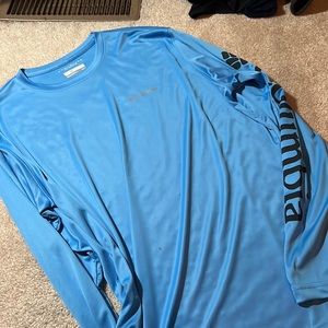 Men’s Long Sleeve Columbia Omnishade Fishing Shirt Size L